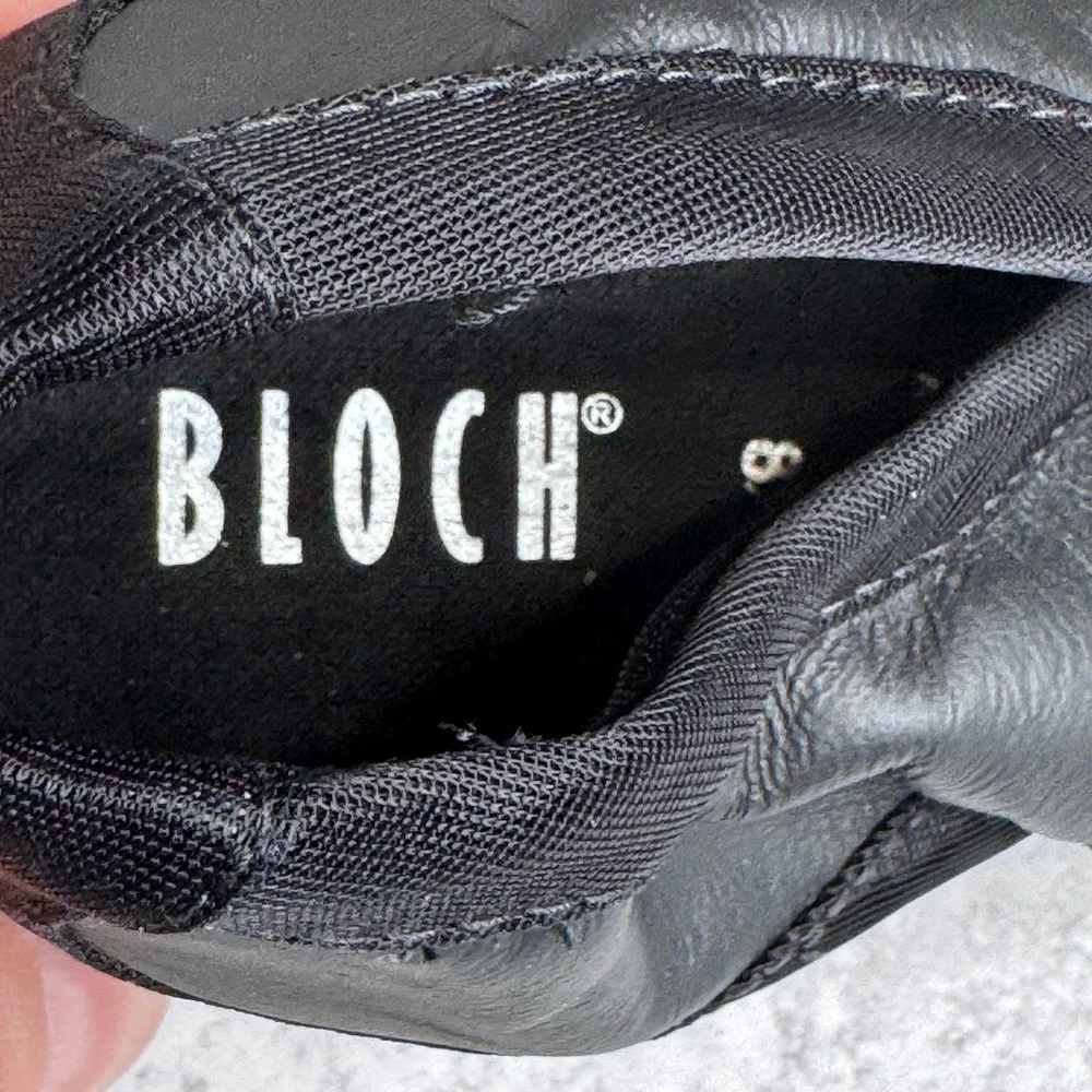 Bloch Black Leather Split Sole Jazz Shoes Womens Size 8.5 / Fit 8 Slip On Dance